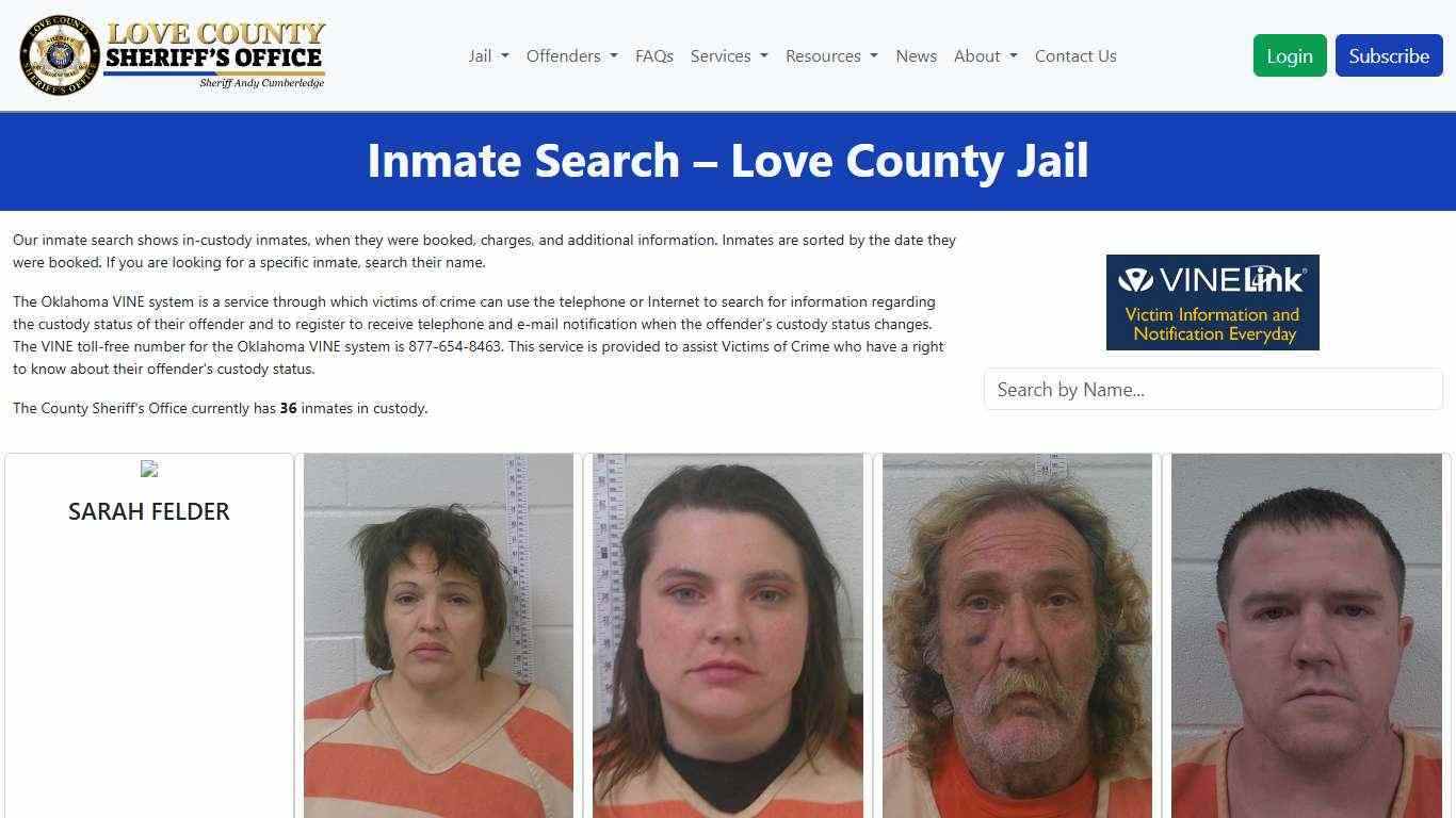 Inmate Search | County Sheriff's Office